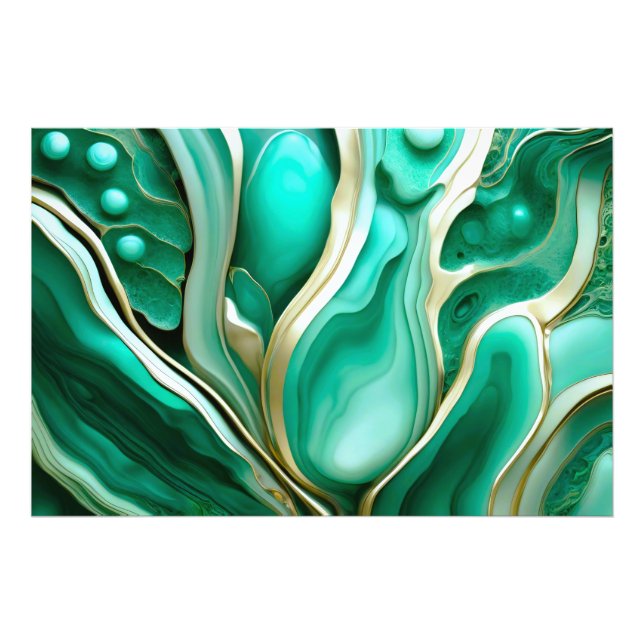 Foto Gold Adern: Digitale Hommage an grüne Mineralien (Frente)