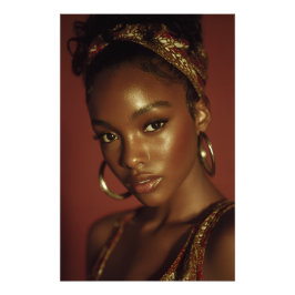 Foto Golden Hour Melanin Beauty Headwrap Portrait