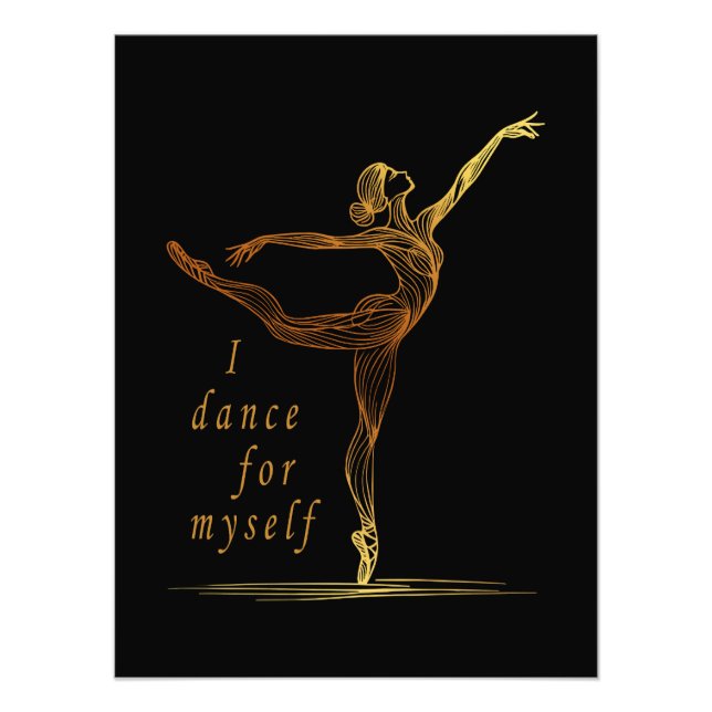 Foto Golden Line Art Ballerina - Bailo Para Mí Mismo (Frente)