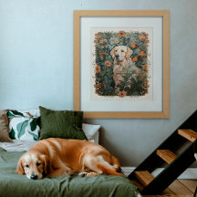 Golden Retriever al estilo de William Morris