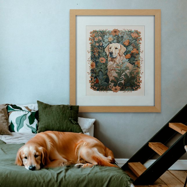 Foto Golden Retriever al estilo de William Morris (Subido por el creador)