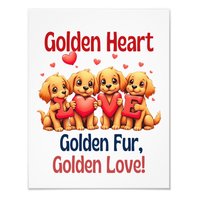 Foto Golden Retrivers Cute Dog LOVE (Frente)