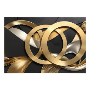 Foto Golden Rings Resumen Arte - Diseño de lujo moderno