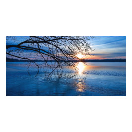 Foto Golden Sunrise Over Lake