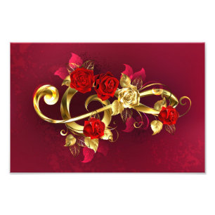 Foto Golden Treble Clef con flores Rosas