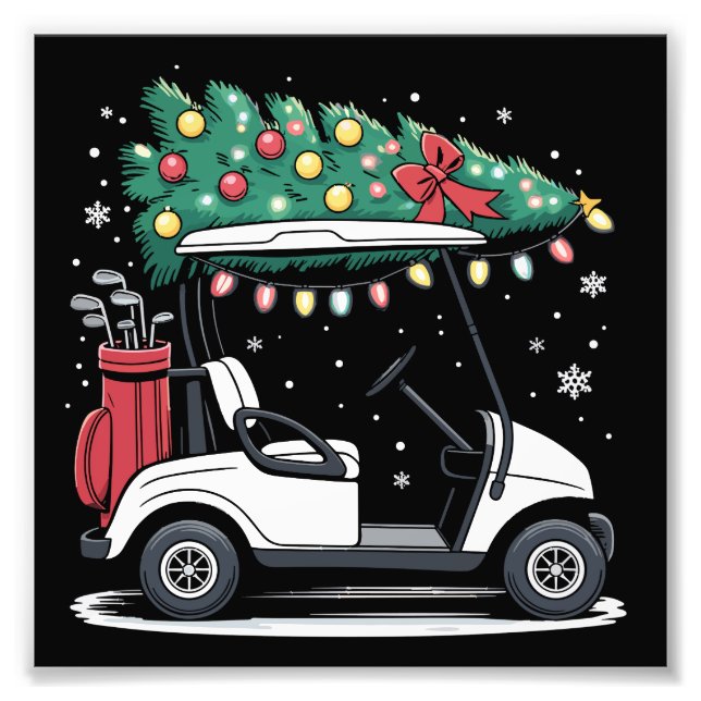 Foto Golf Cart Christmas Tree Lights Xmas Sport Golfer  (Frente)
