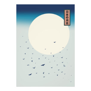 Foto Golondrinas japonesas bajo la luz de la luna