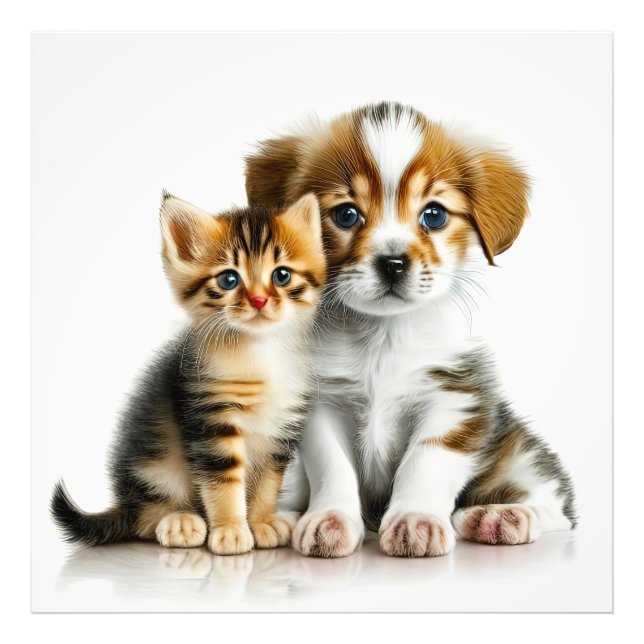 Foto Good Friends Puppy And Kitten (Frente)