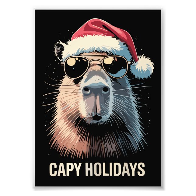 Foto Gorro divertido de Navidad Capy Fiestas de Navidad (Frente)