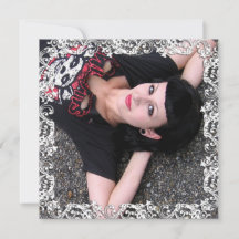 Foto gótica Chica, "Te amo", tarjeta tribal de fro