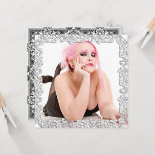 Foto gótica Chica, "Te extraño", tarjeta tribal de