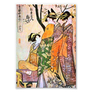 Foto Grabado japonés 3Geisha 1911