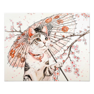Foto Gracia Gato Geisha con Parasol Ornate y Cereza