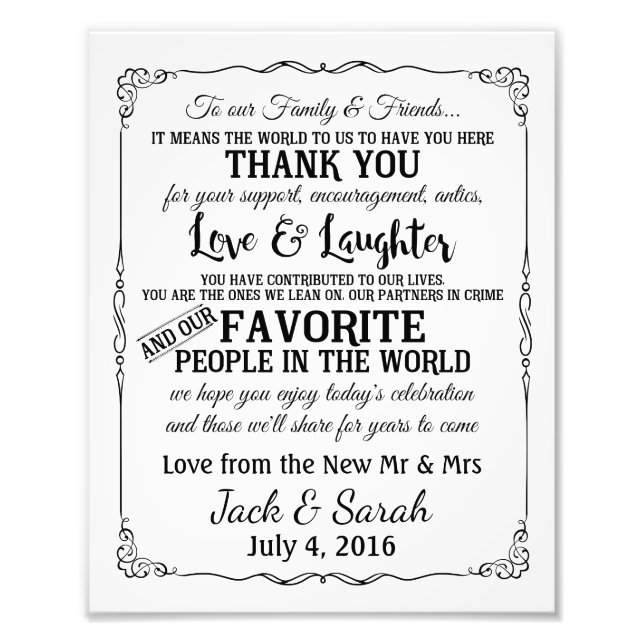 Foto Gracias firma boda personalizada (Frente)