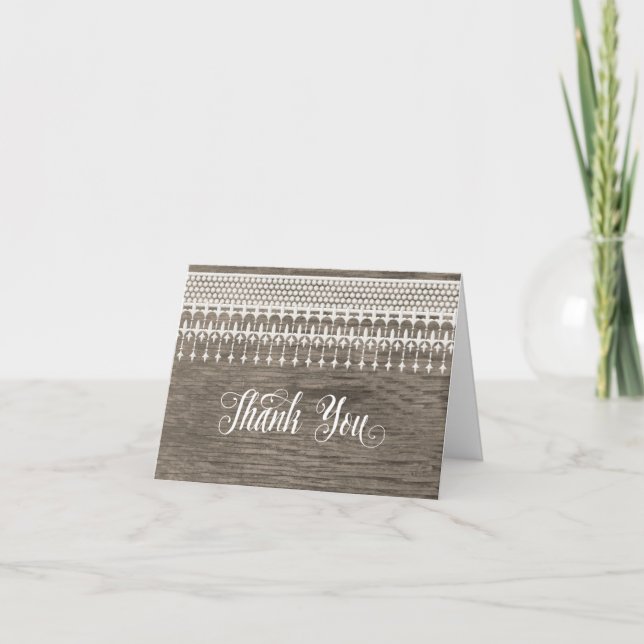 Foto Gracias Notas Rustic Vintage Lace Wooden (Anverso)