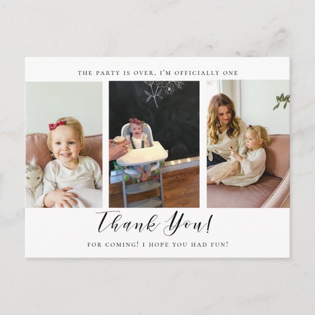 Foto Gracias Primera Tarjeta Fotográfica de Cumple (Anverso)