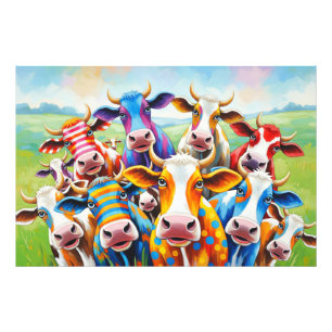 Foto Graciosa pintura de vaca multicolor