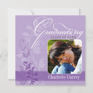 FOTO GRAD INVITACIÓN elegante púrpura