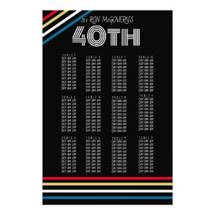 Foto Gráfica de asientos de 40 bandas retro en negro y 