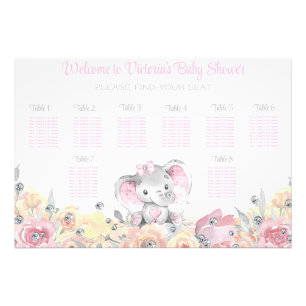 Foto Gráfico de Asientos para Baby Shower de Niña Flora