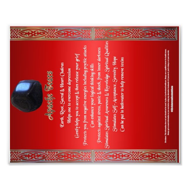 Foto Gráfico de propiedades de las lágrimas de Apache (Frente)