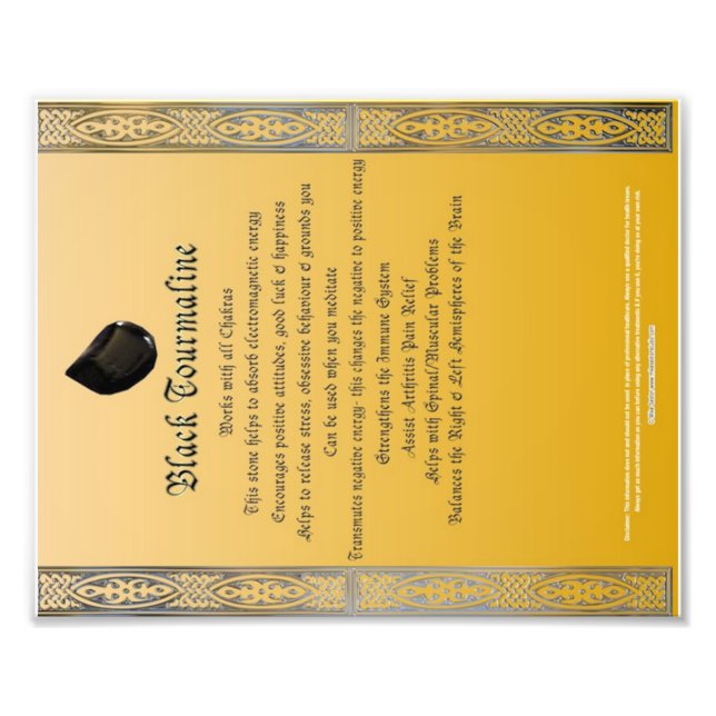 Foto Gráfico de propiedades de tormalina negra (Frente)