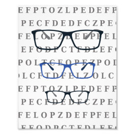 Foto Gráfico de prueba de vista del optometrista y gafa