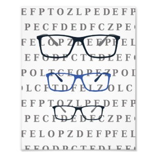 Foto Gráfico de prueba de vista del optometrista y gafa