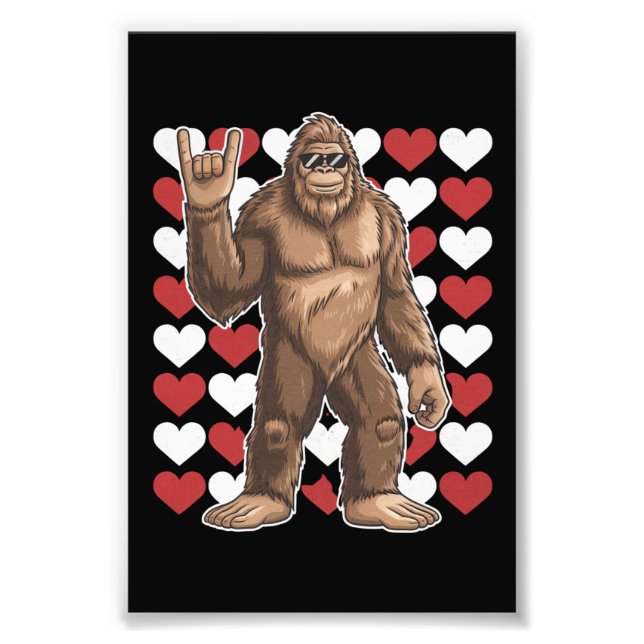 Foto Gran Día de San Valentín Funny Hearts Sasquatch Lo (Frente)