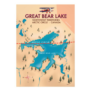 Foto Gran Lago del Oso, Canadá, arte de cartel de viaje