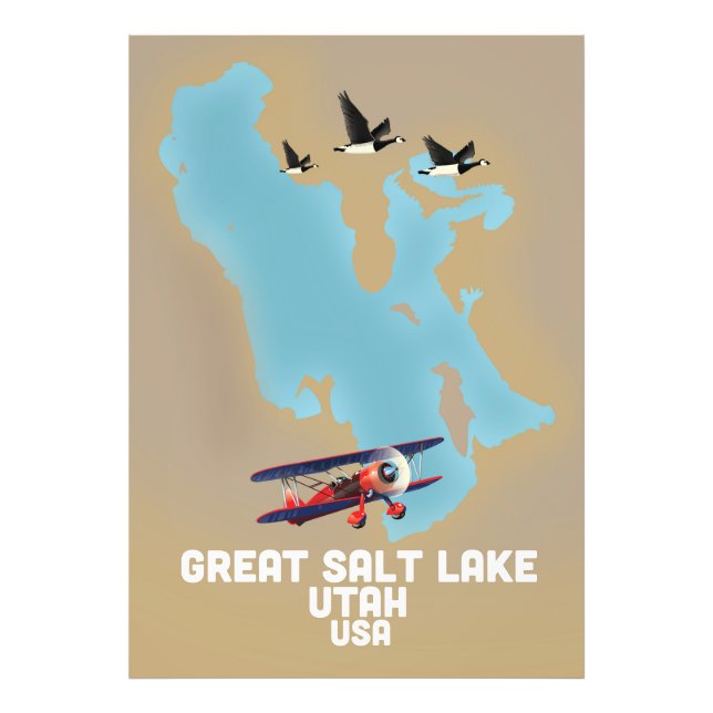 Foto Gran lago salado, afiche de viaje de Utah (Frente)