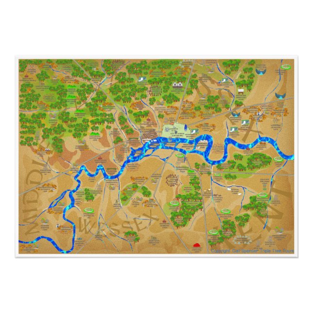 Foto Gran mapa histórico de Londres (Frente)