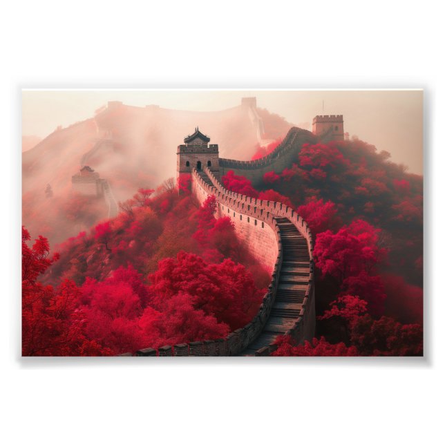 Foto Gran Muralla de China en otoño - Rojo escénico (Frente)