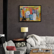Gran pintura abstracta acrílica