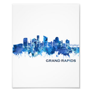 Foto Grand Rapids Michigan Skyline Blue