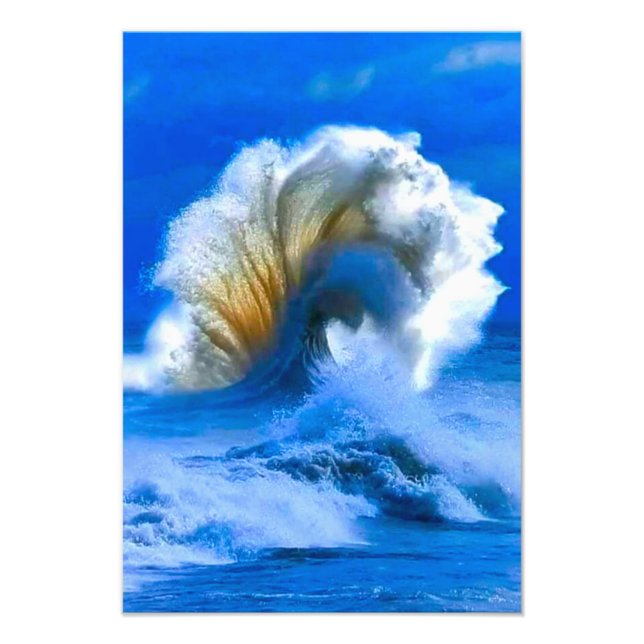Foto grandes olas de océano azul (Frente)