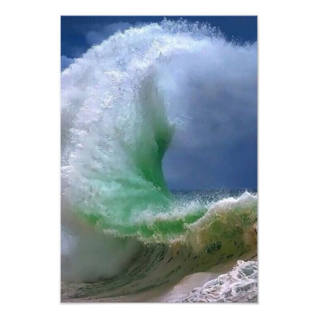 Foto grandes olas de océano azul (Frente)