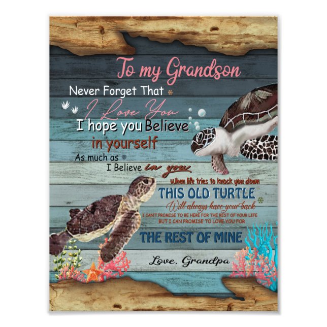 Foto Grandson Gift | Carta A Mi Abuelo (Frente)
