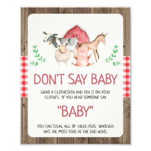 Foto Granja rústica no diga Rótulo de Baby Shower para 