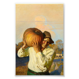 Foto Granjero con calabaza de Newell Convers Wyeth