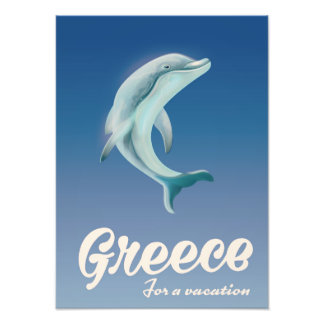 Foto Grecia: cartel de viaje de delfines de vacaciones