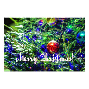 Foto Green Christmas Tree Red Ball