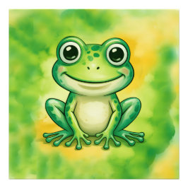 Foto Green cute frog