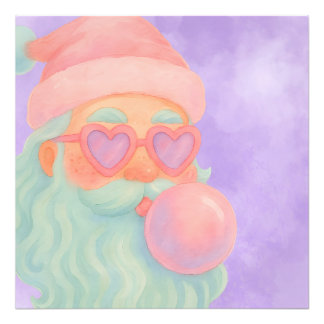 Foto Groovy Bubblegum Santa Wall Art