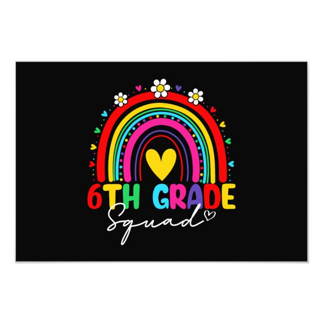 Foto Groovy Rainbow Chica Boys Teacher Hola 6º grado (Frente)