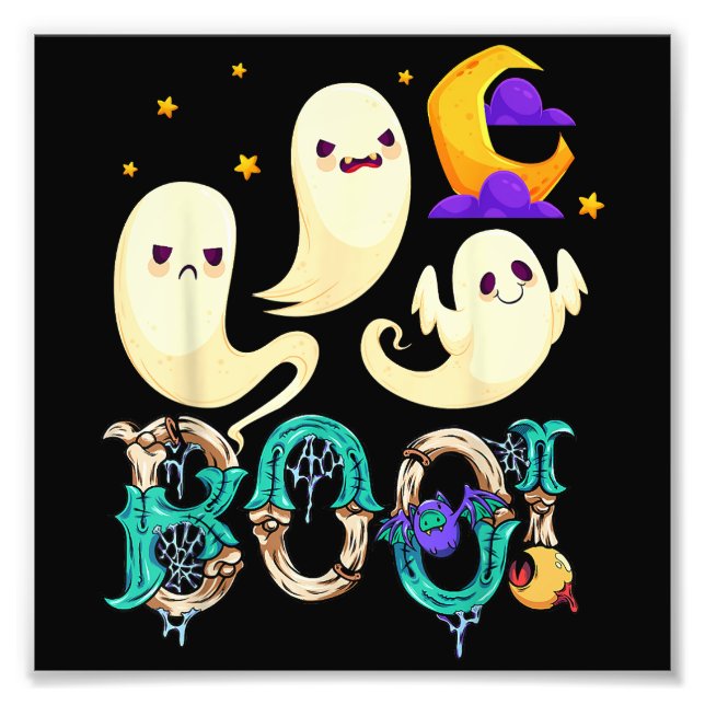 Foto Groovy Spooky Season Cute Ghost Pumpkin Ha (Frente)