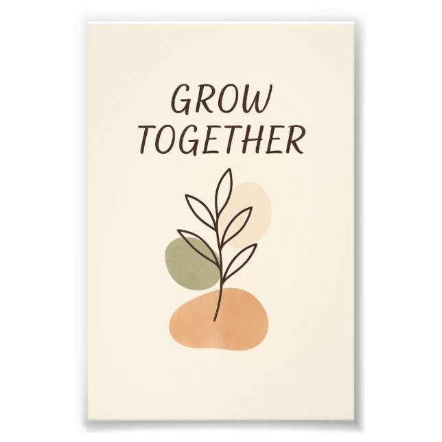 Foto Grow Together Minimalist Botanical Poster (Frente)