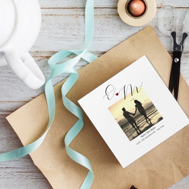 Foto Guardar la fecha de imanes de compromiso del  (Add a touch of elegance and sophistication to your special day with our save the date photo magnets!)