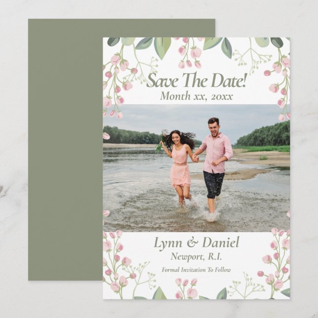 Foto Guardar La Invitación Boda De Fecha (Anverso / Reverso)