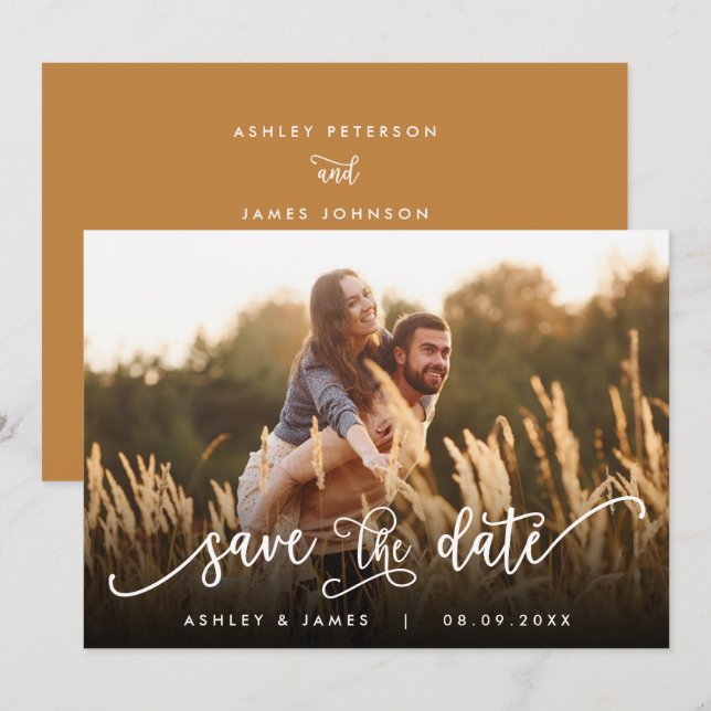 Foto Guardar la tarjeta de invitación de boda (Anverso / Reverso)